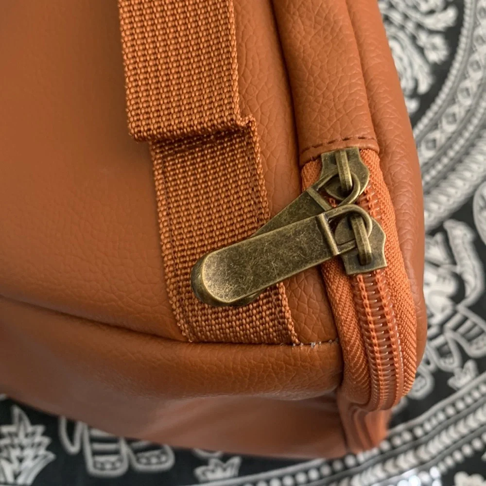 Tan Triangle Cosmetic Bag